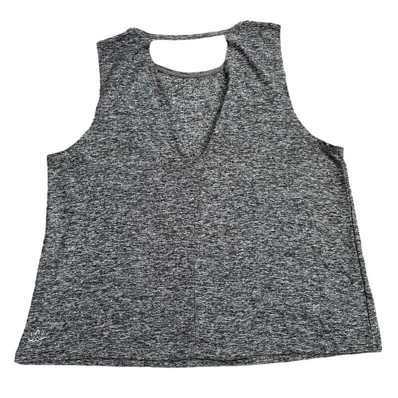 BEYOND YOGA Tank Top Dark Gray. Barre Logo on Front White Text. Open Back. Small - Picture 2 of 7